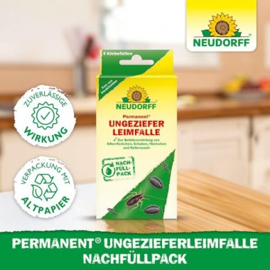 Neudorff Permanent UngezieferLeimFalle Nachfüllpack, 4 Stück, 01273