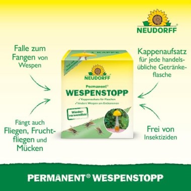 Neudorff Permanent WespenStopp – Wiederverwendbare Wespenabwehr in allen Außenbereichen, insektizidfrei, 1 Stück 1382