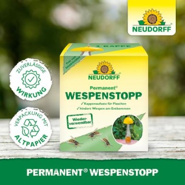 Neudorff Permanent WespenStopp – Wiederverwendbare Wespenabwehr in allen Außenbereichen, insektizidfrei, 1 Stück 1382