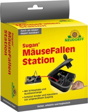 Neudorff Sugan MäuseFallenStation, bekämpft Mäuse sicher, inklusive Schlagfalle und auch als Köderdepot nutzbar, 01363