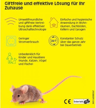 Neudorff Sugan Ratten- und MäuseStopp, elektromagnetischer Schutz für ca. 80m2 03038