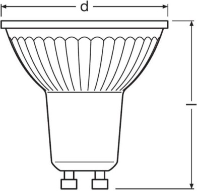 OSRAM PAR16 LED Reflektorlampe mit GU10 Sockel, Warmweiss (2700K), 303263