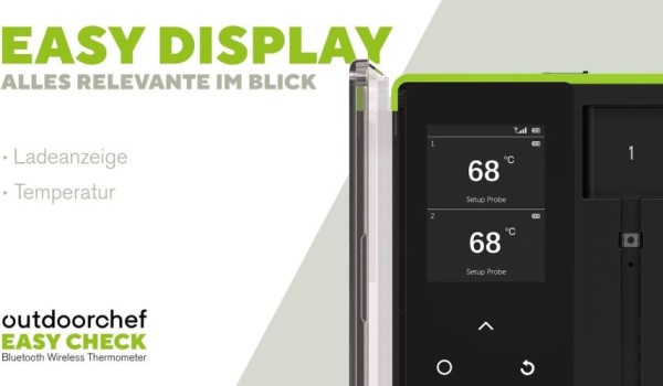OUTDOORCHEF Easy Check Wireless Grillthermometer Dual, 14.491.95