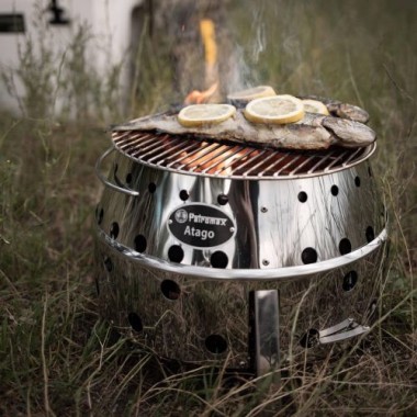 Petromax Atago Grill, Tischgrill für den Einsatz beim Camping, Edelstahl, atago