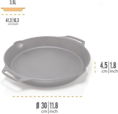Petromax Feuerpfanne mit Henkeln, aus Gusseisen für alle Herdarten, 35 cm DM, fp35h-t