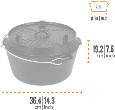 Preview: Petromax Feuertopf (Dutch Oven), 7,5 Liter, ft9-t