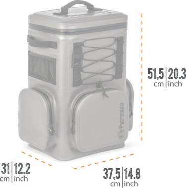 Petromax Kühlrucksack 17 Liter, 6 Tage Passive Kühlung ohne Strom, grau, kx-bkpk17-grau