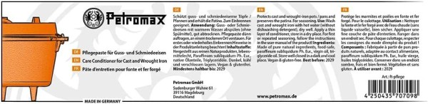 Petromax Pflegepaste für Guss. und Schmiedeeisen, 250 ml, ft-pflege