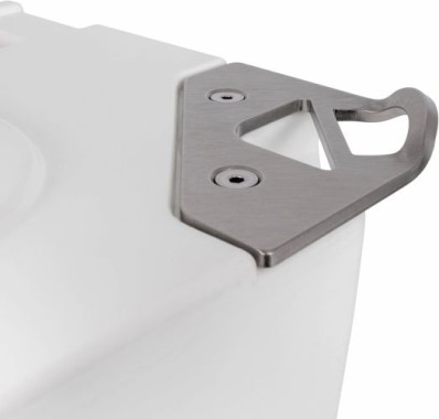 Petromax Schlossplatte mit Flaschenöffner für Kühlbox aus Edelstahl, Outdoor Bieröffner kx-lock-o