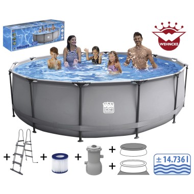 Happy People Stahlrahmenpool-Set, 450x106cm, 77514