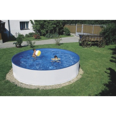 Mr.GARDENER Stahlwandpool, 350x90 cm, rund, weiss, 503010355SMG