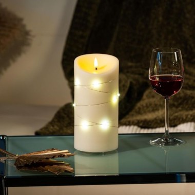 Schlaraffenland Elephant LED Outdoor Kerze CORRO,10 x 20 cm, creme/Echtwachs, 11207