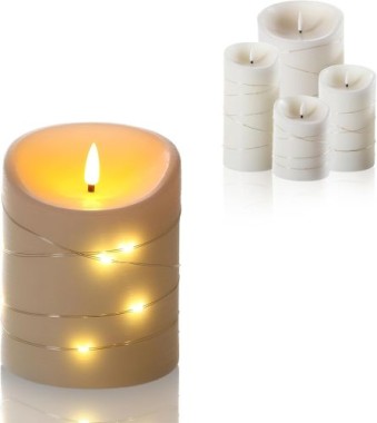 Schlaraffenland Elephant LED Outdoor Kerze CORRO, 10x12 cm, creme/Echtwachs, 11205
