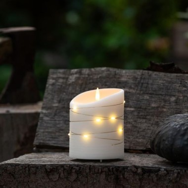 Schlaraffenland Elephant LED Outdoor Kerze CORRO, 10x12 cm, creme/Echtwachs, 11205