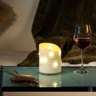 Schlaraffenland Elephant LED Outdoor Kerze CORRO, 10x12 cm, creme/Echtwachs, 11205