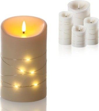 Schlaraffenland Elephant LED Outdoor Kerze CORRO, 10x16 cm, creme/Echtwachs, 11206