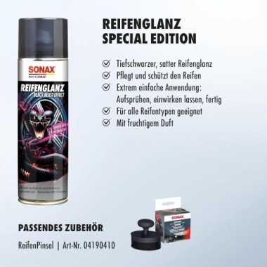 SONAX ReifenGlanz Special Edition, 500 ml, pflegt und schützt die Reifen, 04344000
