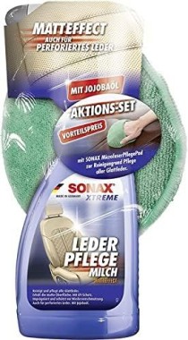 SONAX XTREME Aktionsset  LederPflegeMilch (500 ml) + MicrofaserpflegePad (1 Stück), 0254741