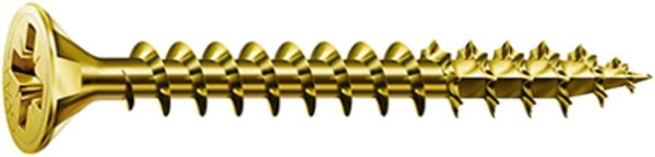 SPAX Universalschraube, 5 x 70 mm, 125 Stück, Teilgewinde, Senkkopf, Kreuzschlitz Z2, 4CUT, YELLOX, 4081020500708