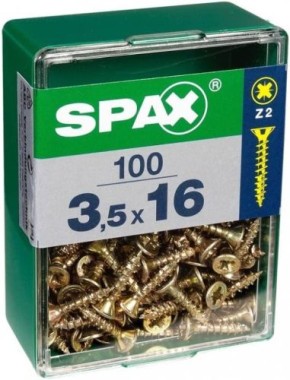 Spax Universalschrauben, Stahl, Gelb, 16 x 3,5 mm, 100 Stück 4081020350162