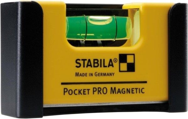 STABILA Mini-Wasserwaage 7 cm, Pocket PRO Magnet-Wasserwaage, 17953