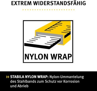 STABILA Rahmenbandmaß 30m, LBM 1000 STEEL offenes Bandband, Stahlklinge, metrische Skala, 19664