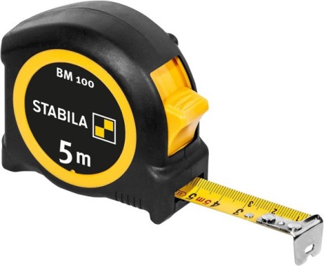STABILA Taschenbandmaß 5 m, BM 100, metrische Skala, 19568