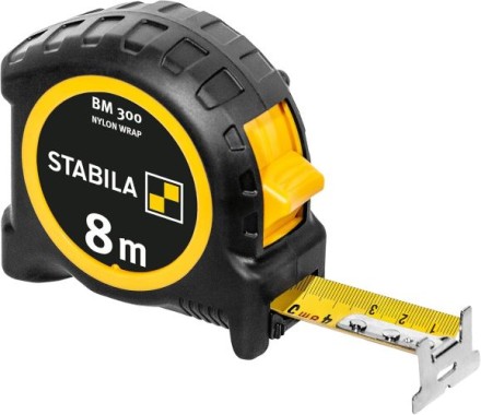 STABILA Taschenbandmaß 8 m, BM 300, metrische Skala, 19574