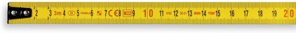 STABILA Taschenbandmaß BM 150, 3 m, Maßband mit metrischer Skala, 19839