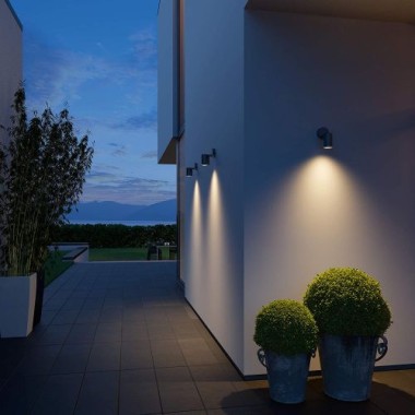 Steinel LED Strahler Spot ONE anthrazit, inkl. GU10-Leuchtmittel, 512 lm, LED Flutlicht per Kabel vernetzbar, Aluminium, Ohne Sensor, 058623