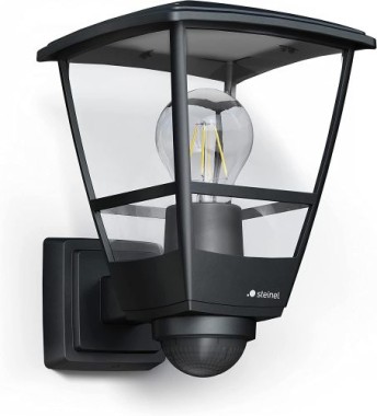 Steinel Semsor Außenwandleuchte L 10 S, Schwarz, 180° Bewegungsmelder, 084769
