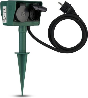 Stromverteiler Gartensteckdose Erdspiess, 4-fach IP44 0595009555