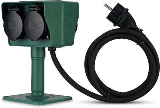 Preview: Stromverteiler Gartensteckdose Erdspiess, 4-fach IP44 0595009555