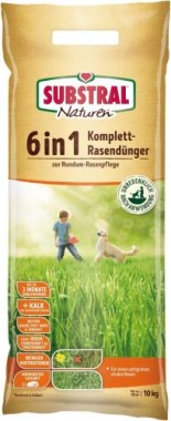 Substral 6in1 Komplett Rasendünger, mit Sofort und Langzeitwirkung, 10 kg, 8747