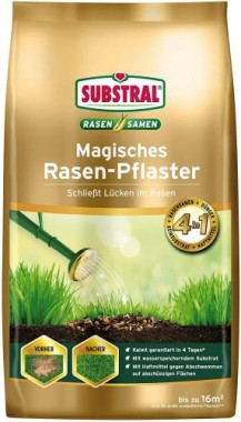 Substral Magisches Rasen-Pflaster, 3in1 Rasenreparatur Rasensamen + Premium Keimsubstrat + Dünger, 3.6 kg 87661