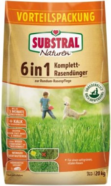 Substral Naturen 6in1 Komplett Rasendünger, mit Sofort und Langzeitwirkung 20 kg 8748