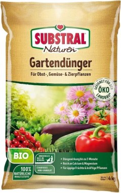 Substral Naturen Bio Gartendünger, für Obst- Gemüse- und Zierpflanzen, plus Magnesium, 4 kg, 83020