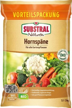 Substral Naturen Bio Hornspäne, natürlich organisch, mit Sofort- und Langzeitwirkung, 3 kg, 83090