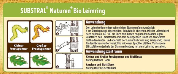 Substral Naturen Bio Leimring, Raupenleimring inkl. Bindedraht, gegen Raupen, Ameisen und andere Schadinsekten, 5m, 78230