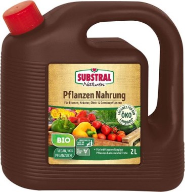 Substral Naturen Bio Pflanzen-Nahrung, veganer Flüssigdünger für Zierpflanzen, Obst & Gemüse, 2 L, 83450