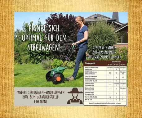 Substral Naturen Bio Rasendünger, organischer Volldünger, 3 Monate Langzeitwirkung, bis 500 m², 20 kg 8860