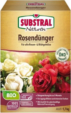 Substral Naturen Bio Rosen, Organischer Volldünger für alle Rosengewächse, bis zu 12 Wochen, 1,7 kg, 83040