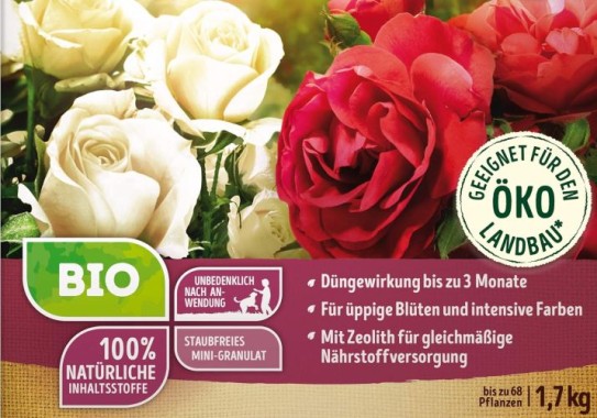 Substral Naturen Bio Rosen, Organischer Volldünger für alle Rosengewächse, bis zu 12 Wochen, 1,7 kg, 83040