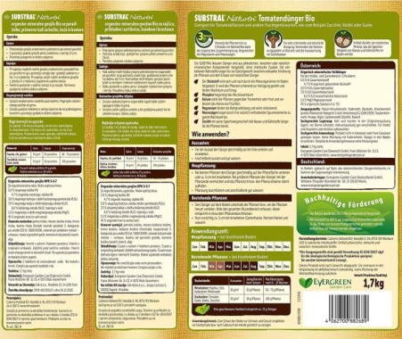 Substral Naturen Bio Tomatendünger, auch für Kürbis, Zucchini und Gurke, 1,7 kg, 82680