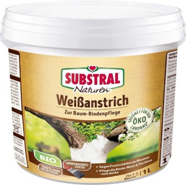 Substral Naturen Bio Weißanstrich, gegen Frostschäden an Obst und Ziergehölzen, 1 Liter, 30630