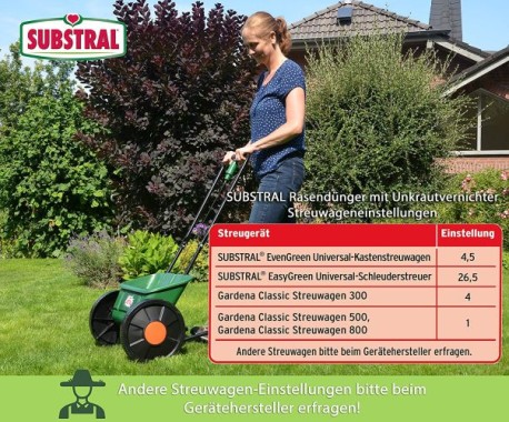 Substral Rasendünger mit Unkrautvernichter, 100 Tage Langzeitwirkung, 2kg für 100m² 8538