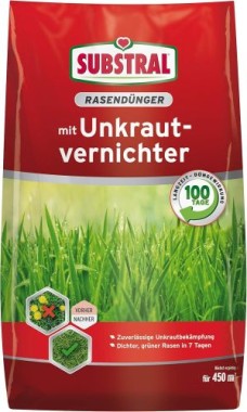 Substral Rasendünger mit Unkrautvernichter, 100 Tage Langzeitwirkung, 450 m², 9 kg, 8344, Pfl.Reg.Nr. 2786-0