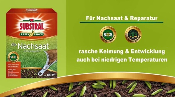 Substral Rasensamen Die Nachsaat, 1 kg für 50 m², 86291