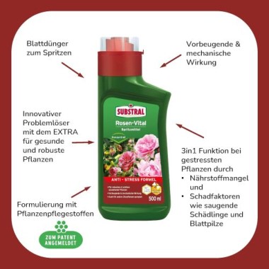 Substral Rosen-Vital mit Anti-Stress-Formel, zur Stabilisierung gestresster Pflanzen, 500ml, 66800
