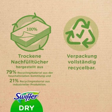 Swiffer Bodenwischer Starterset 1 Bodenwischer + 8 Trockene Bodentücher, 43011004
